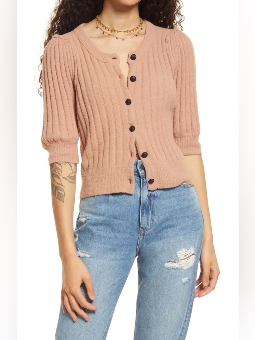 Free People Sloane Cardigan — Tan